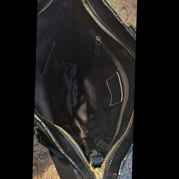 Coach Poppy daisy black liquid gloss leather tote - Picture 5 of 7